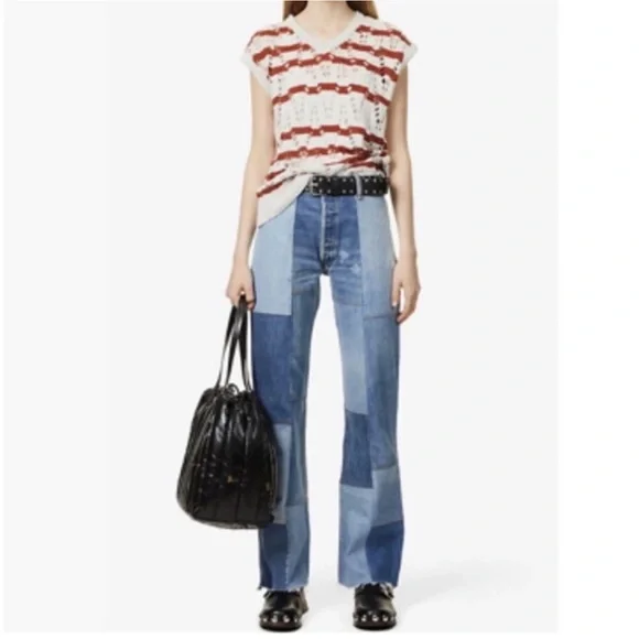 Re/Done Levi’s Indigo the Amina Patchwork Jean Jeans 27 - Picture 3 of 10